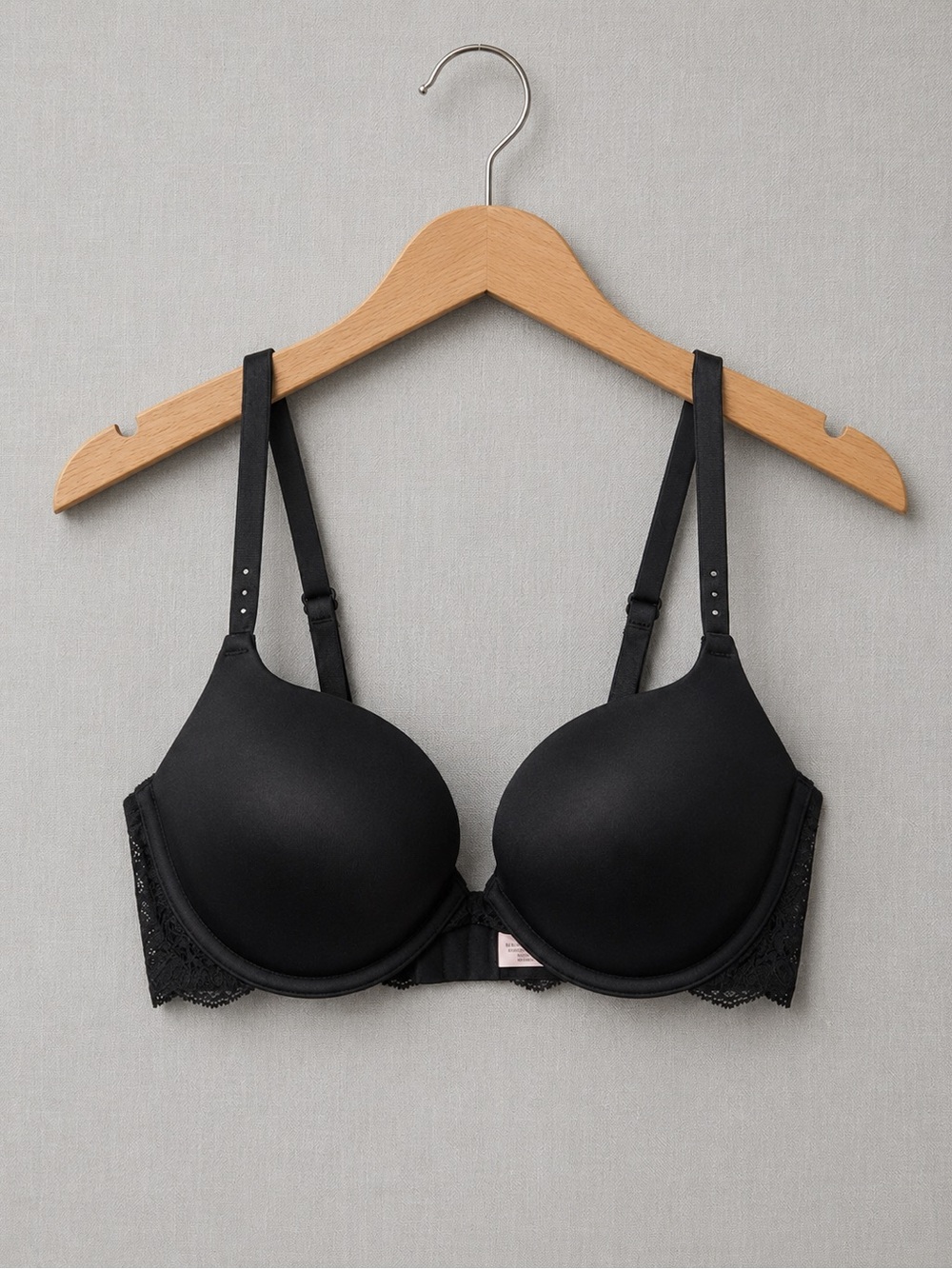 🍒2/25$ La Vie En Rose Black Lace-Trim T-Shirt Bra